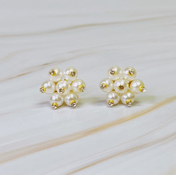 Pearl Blooming Stud Earrings