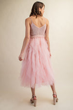 Lovely Tulle Midi Crochet Dress