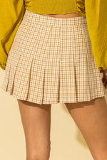 Tease Me Plaid Pleated Skater Mini Skirt