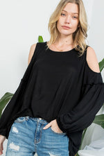 Women's Cold Shoulder Casual Blouse Top