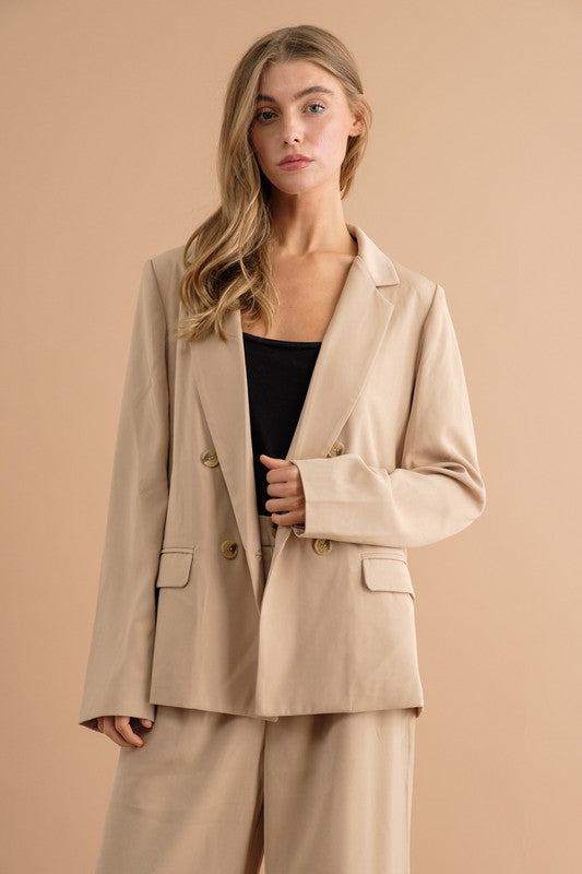 Women's Double Button Blazer Jacket