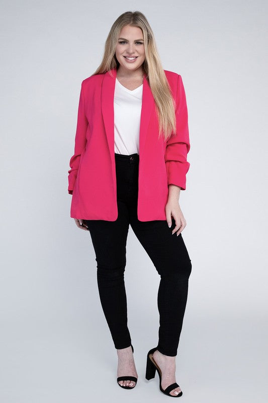 Plus Size Women's Shawl Lapel Blazer