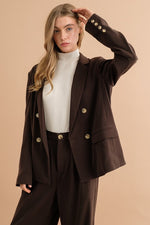 Women's Double Button Blazer Jacket