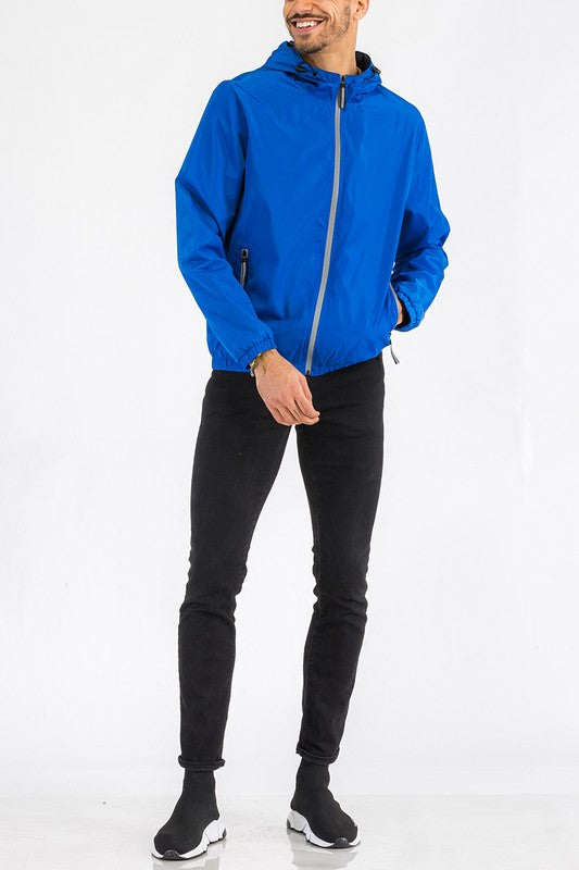 Solid Hooded Lightweight Windreaker Jacket