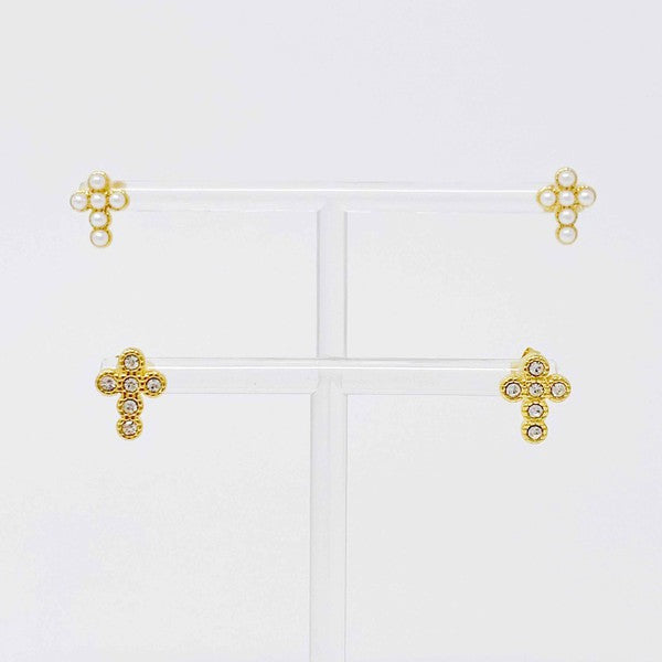 Dainty Cross Stud Earrings