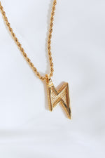 Brass Lightning Pendant Necklace