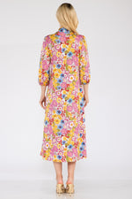 Celeste Full Size Floral Midi Dress with Bow Tied