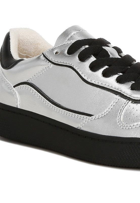 Kyniska Metallic Faux Leather Everyday Sneakers