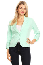 Women's Solid Color Waist Length Blazer