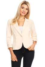 Women's Solid Color Waist Length Blazer