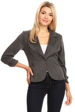 Women's Solid Color Waist Length Blazer