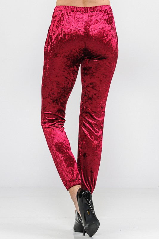 Women's Solid Ice Velvet Joggers Casual Pant