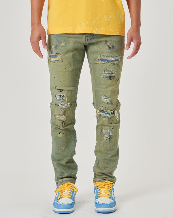 First Row Slim Fit Denim Long Pant