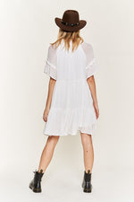 Ruffled Neck Tiered Mini Dress