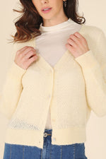 Wool blended sheer cardigan