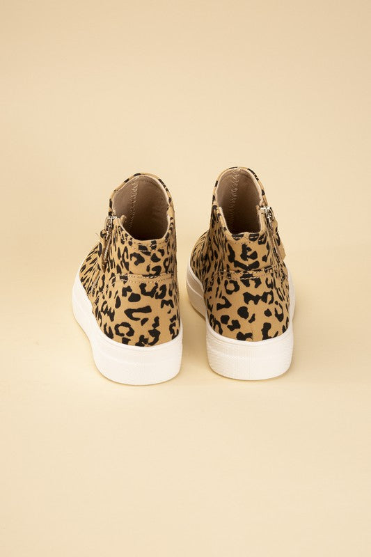 Route-S High Top Leopard Sneakers