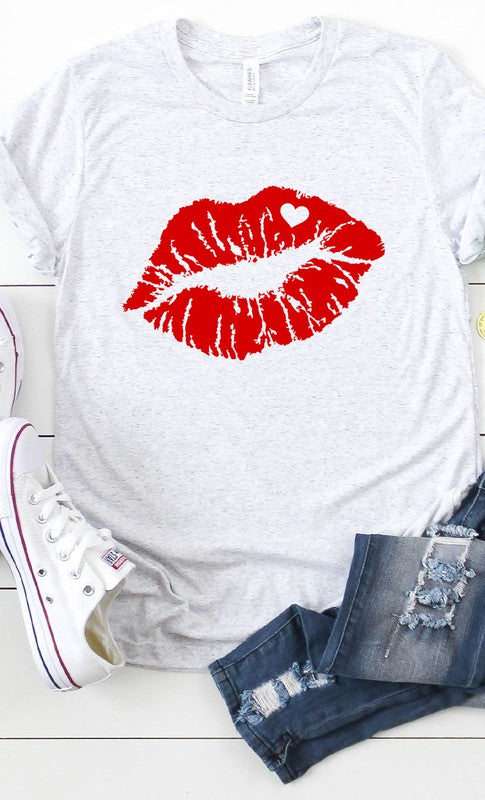 Red Lips Valentines Graphic Tee