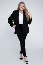 Plus Size Women's Shawl Lapel Blazer