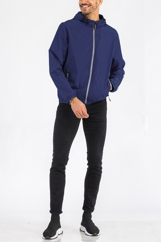 Solid Hooded Lightweight Windreaker Jacket