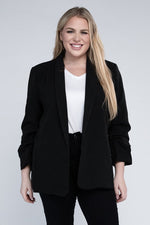 Plus Size Women's Shawl Lapel Blazer