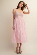 Lovely Tulle Midi Crochet Dress