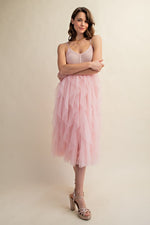 Lovely Tulle Midi Crochet Dress