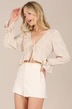 Women's LS Floral Frill Blouse