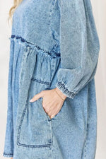 HEYSON Full Size Oversized Denim Babydoll Dress