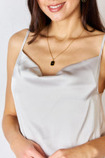 Zenana Satin Cowl Neck Cami