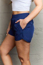 Ninexis Reach My Goals Zipper Pocket Detail Active Shorts Navy