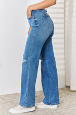 Judy Blue Full Size High Waist Distressed Straight-Leg Jeans