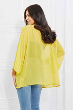 Melody Just Breathe Full Size Chiffon Kimono in Yellow